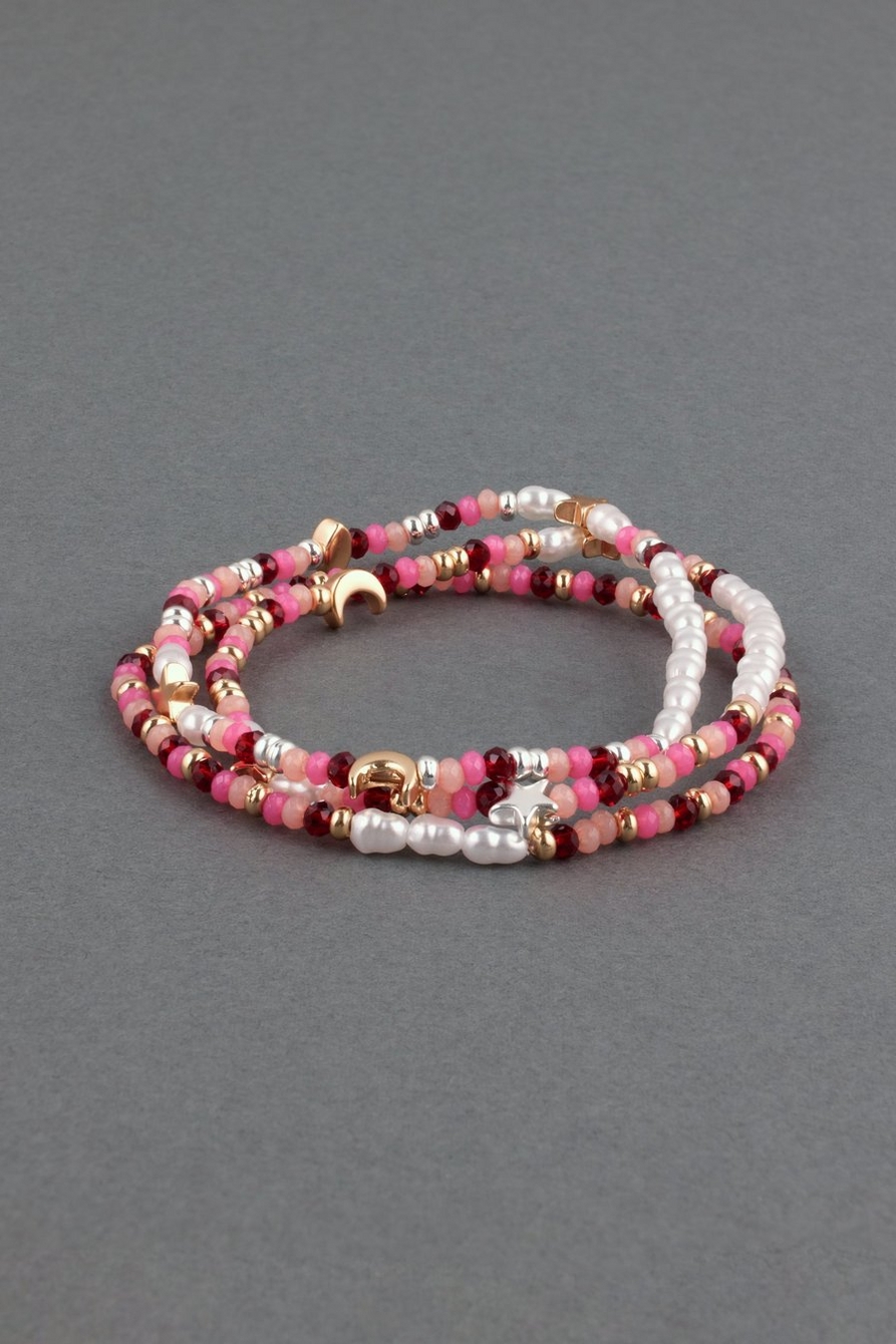 pink beaded bracelet